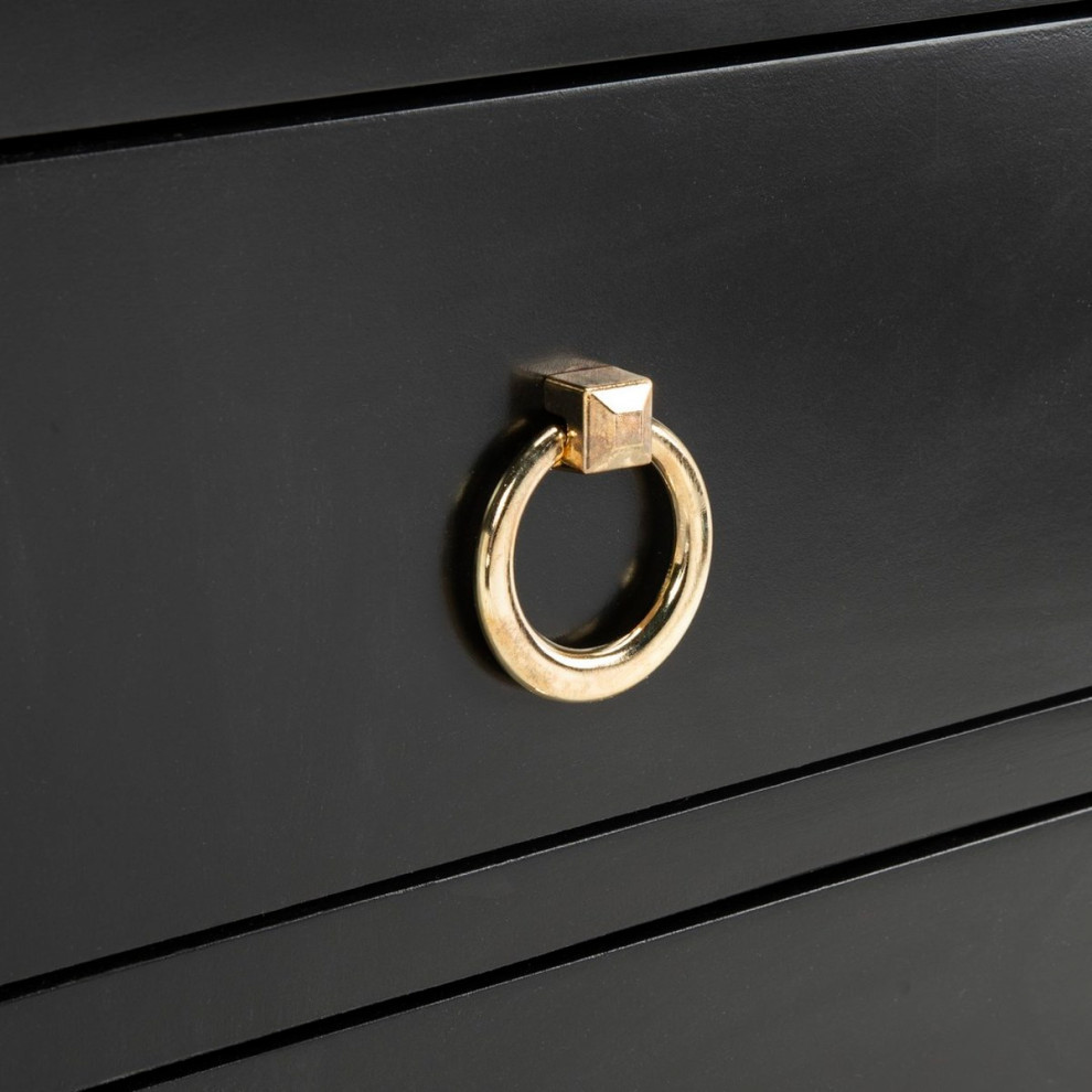 Elle 3 Drawer Chest Black/Gold   Transitional   Accent Chests And Cabinets   by V.S.D Furniture  Houzz