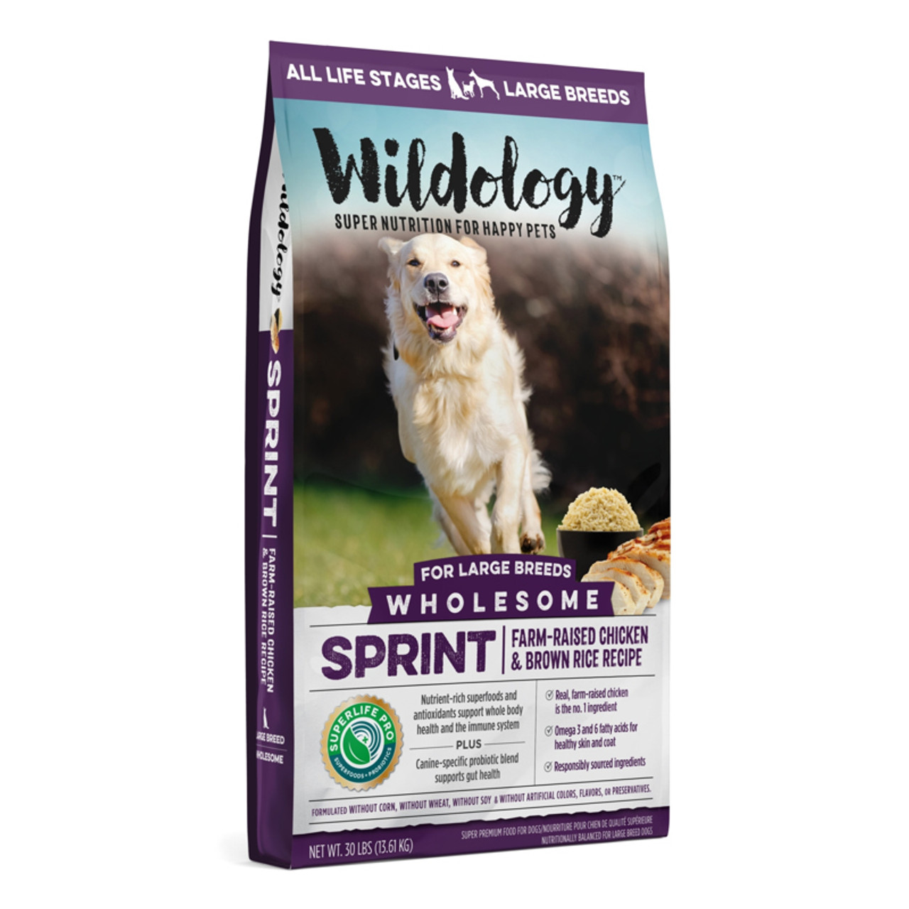 Wildology SPRINT Farm-Raised Chicken and Brown Rice - 30 lb.