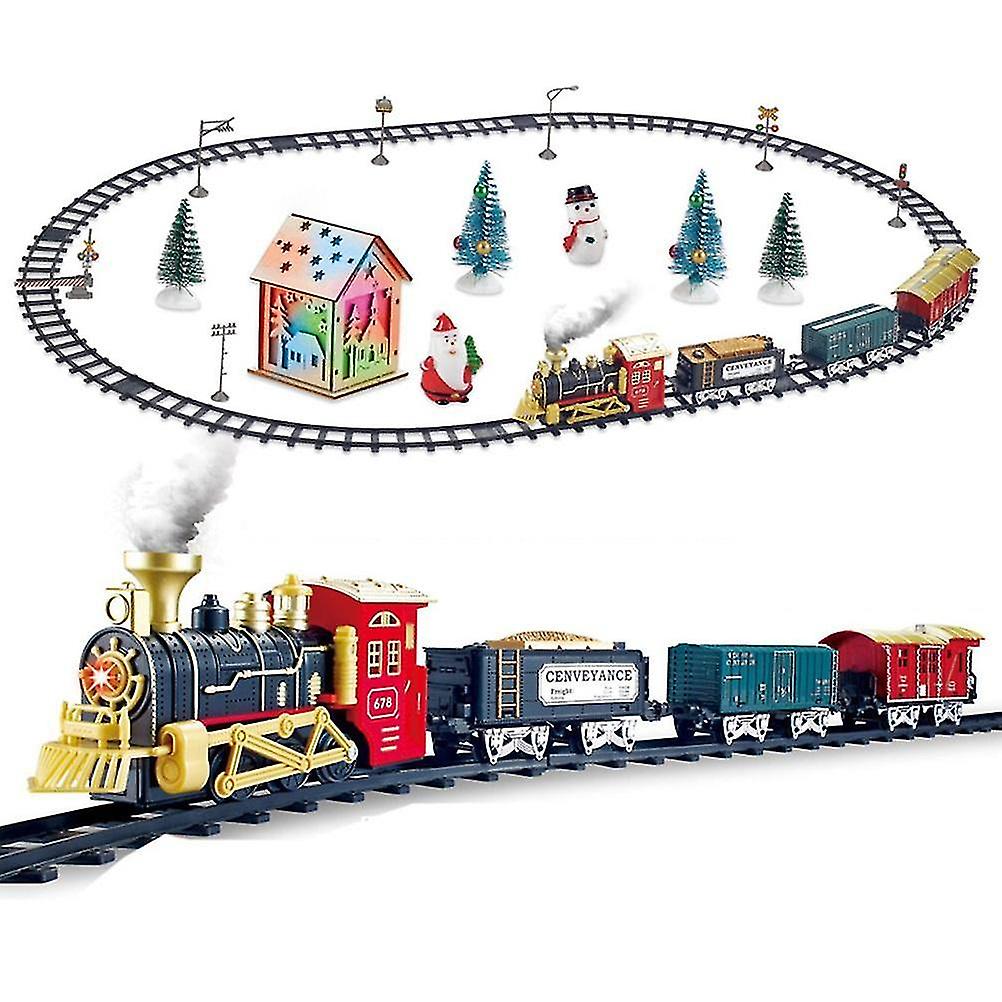 Steam Locomotive Train，Christmas Train Set Electric Tracks Playset Christmas Train Set User-Friendly Design