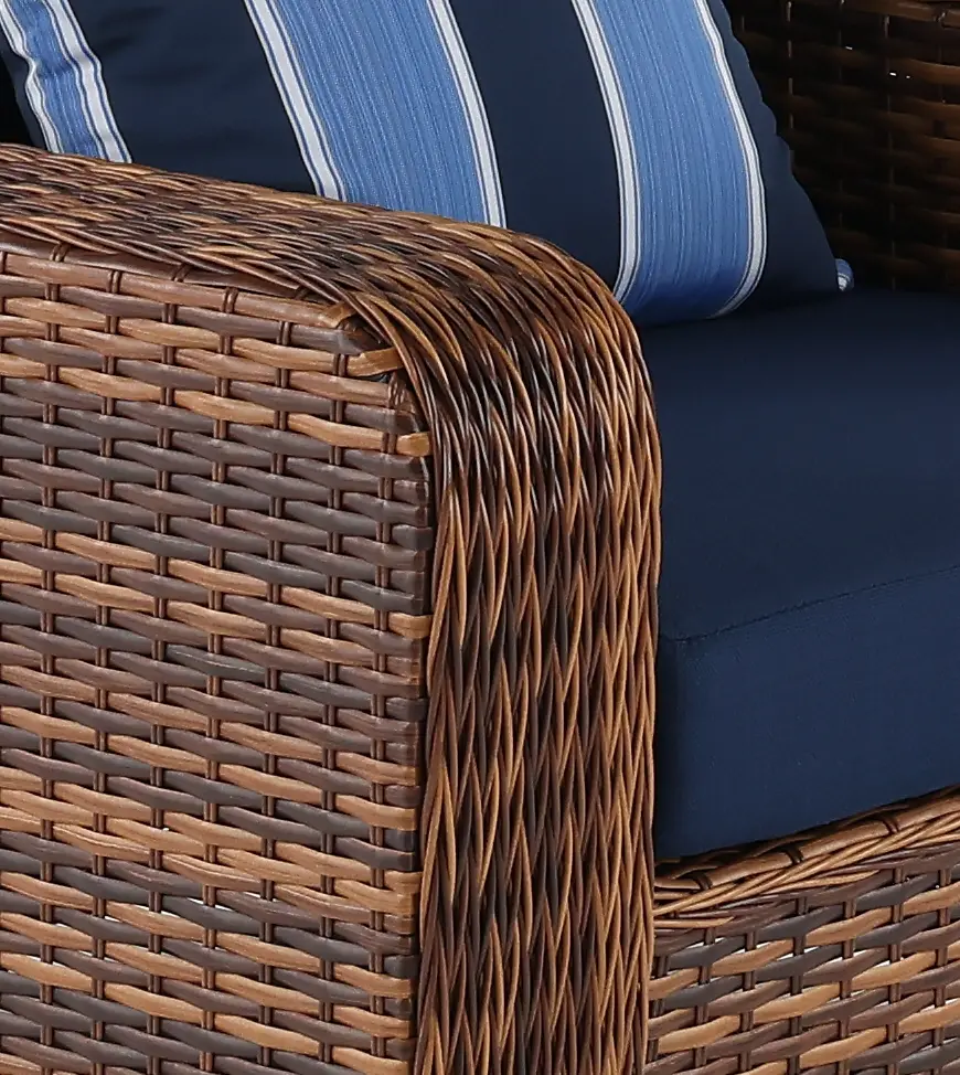 Tortola Wicker and Navy Outdoor Patio Chair