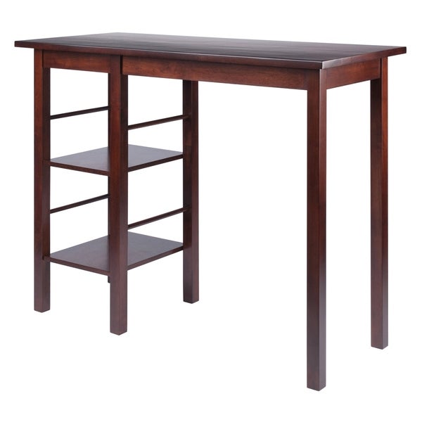 Winsome Wooden Egan Dining Breakfast Table with Two Side Shelves