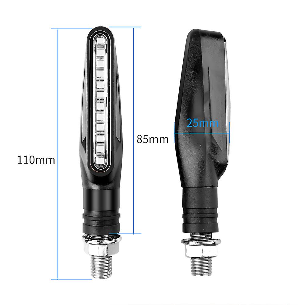 2pcs Universal Motorcycle Led Turn Signals Light Flowing Water Flashing Indicator Sequential Tail Running Lamp Blinker Flasher