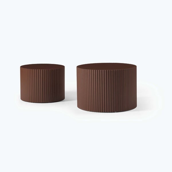 Handcraft Round Coffee Table Set of 2 for Living Room/Leisure Area