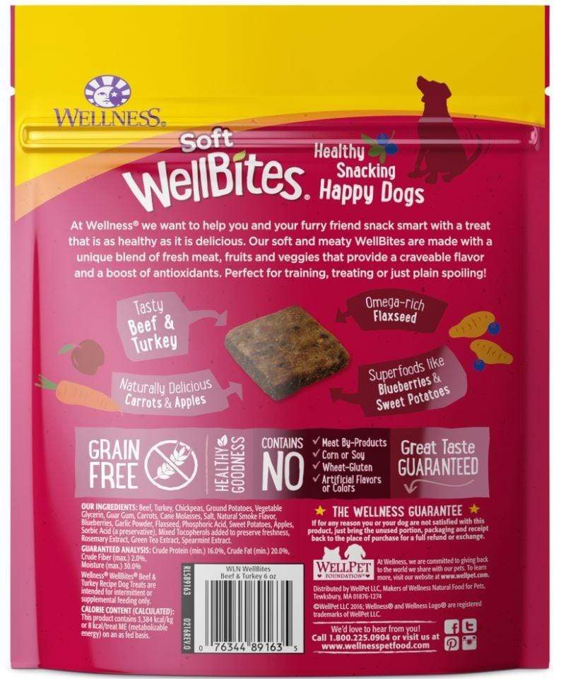 Wellness Natural Grain Free Wellbites Soft Beef and Turkey Recipe Dog