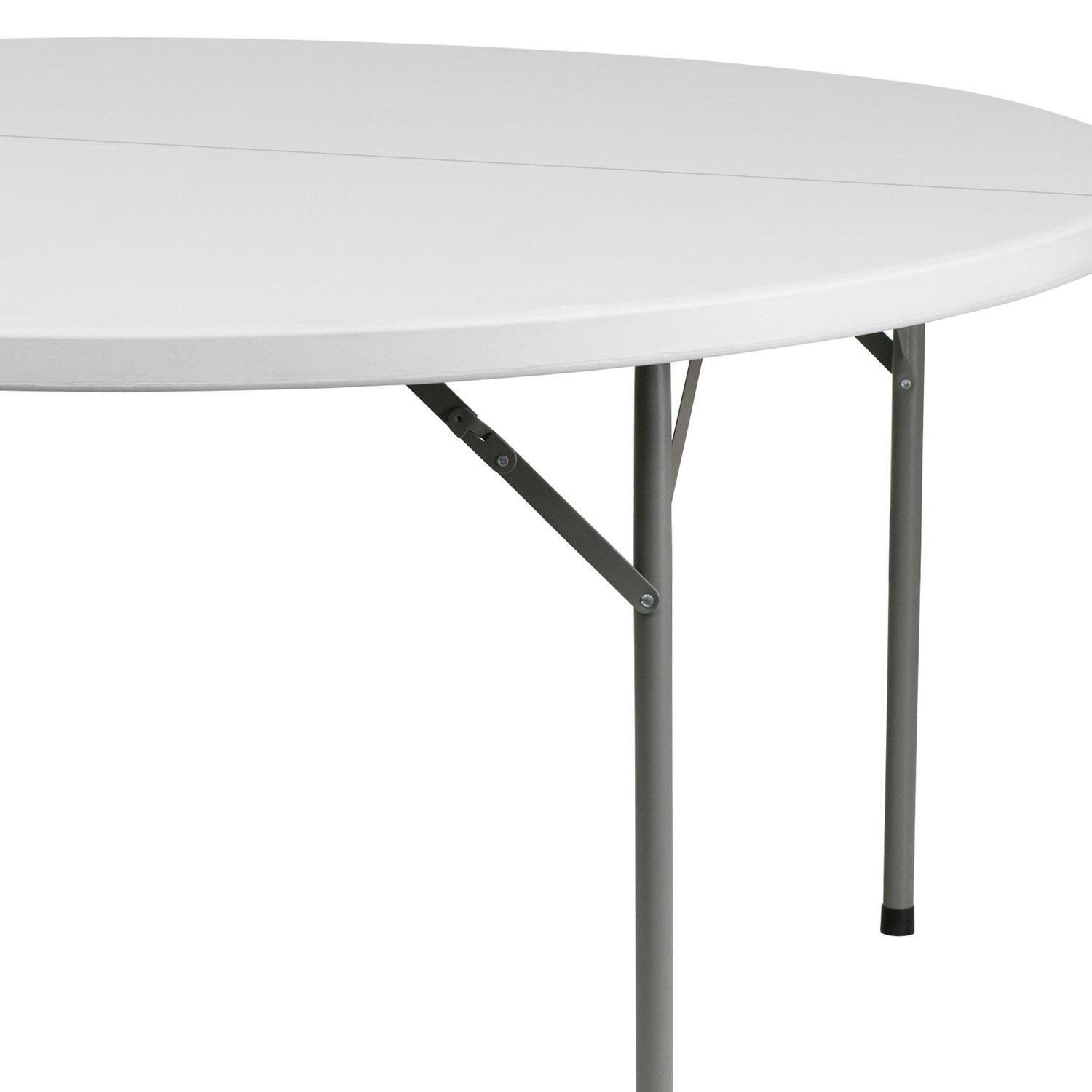 Flash Furniture 5Foot Round Granite White Plastic Folding Table  Crowdfused