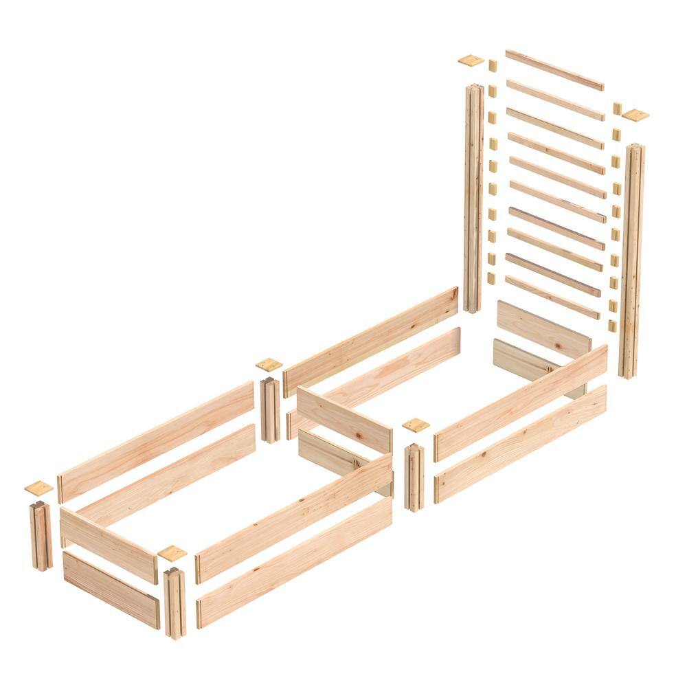Miracle-Gro 96 in. L x 24 in. W x 11 in. H Cedar Raised Garden Bed with Trellis RCMG2811TRE