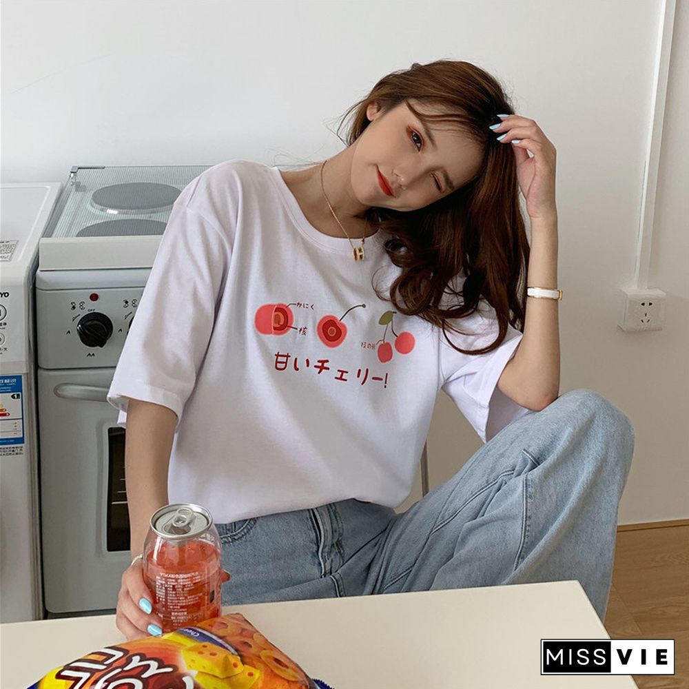 Casual Fruit Print T-Shirt