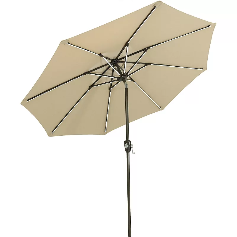 Sunnydaze 9' Outdoor Sunbrella Solar LED Patio Umbrella