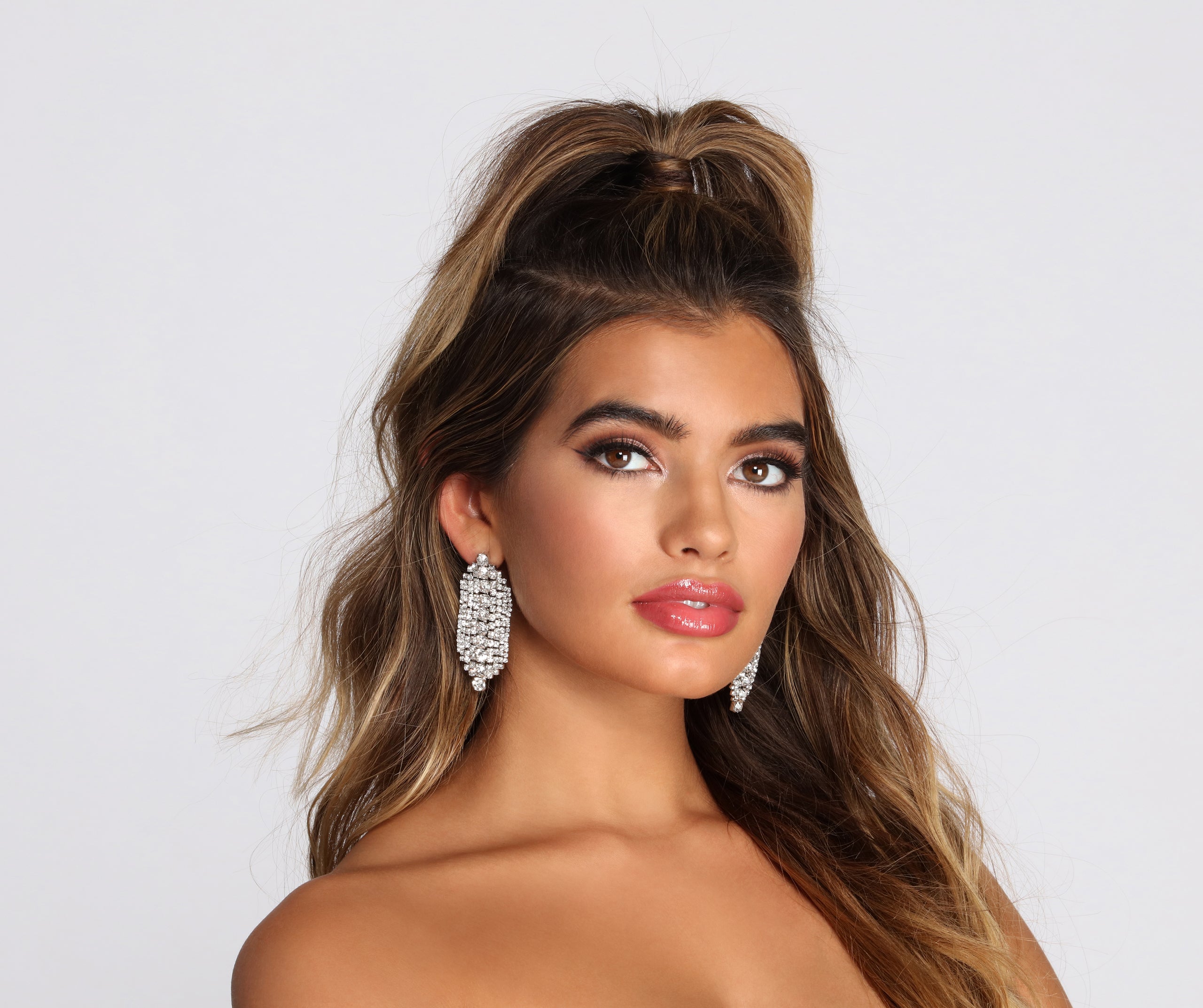 So Posh Rhinestone Duster Earrings