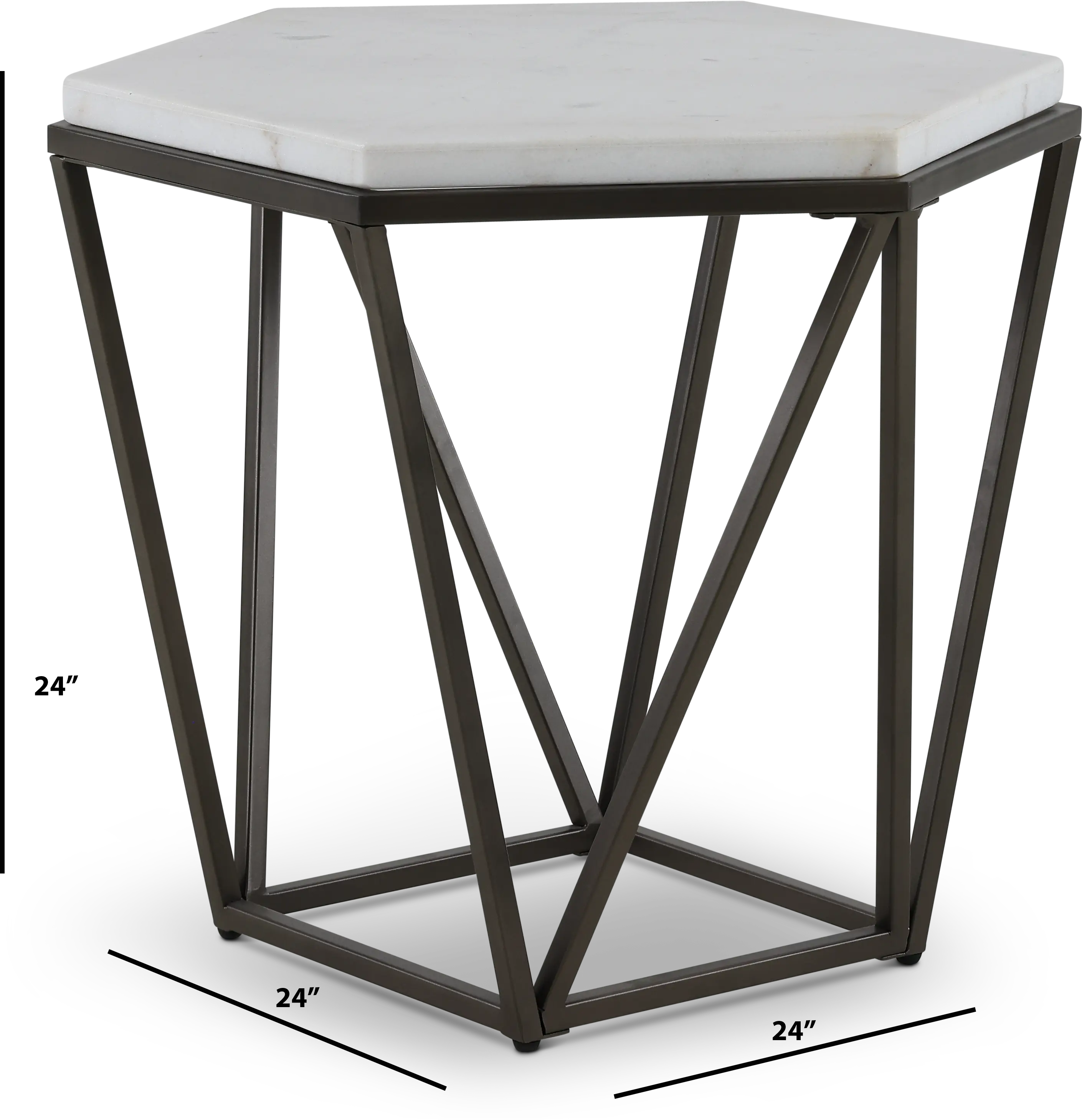 Corvus Modern End Table with White Marble