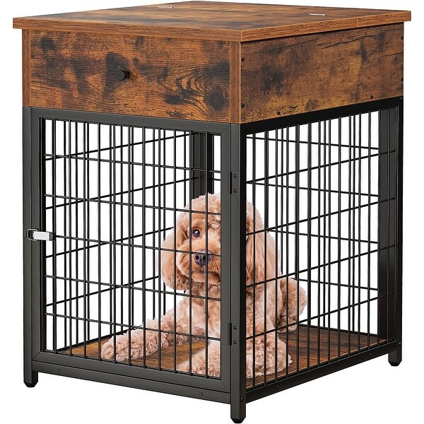 Furniture Dog Crates， Furniture Style Wood Dog Kennel End Table， Dog House Indoor Use， Chew-Proof