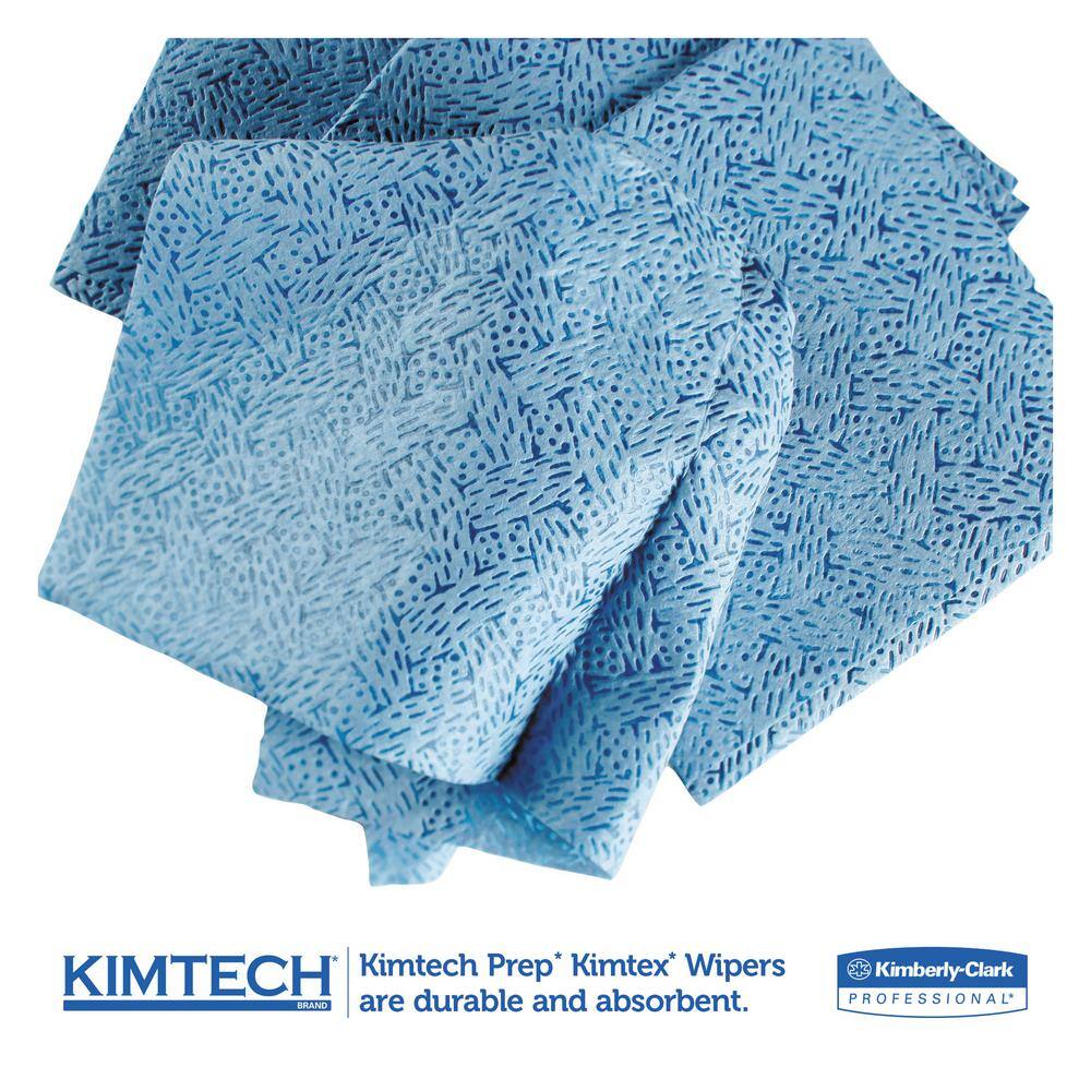 Kimtech Oil Grease and Ink Cloths Quarter-Fold 12-12 in. x 12 in. Blue 66Box 8 BoxesCarton KCC33560