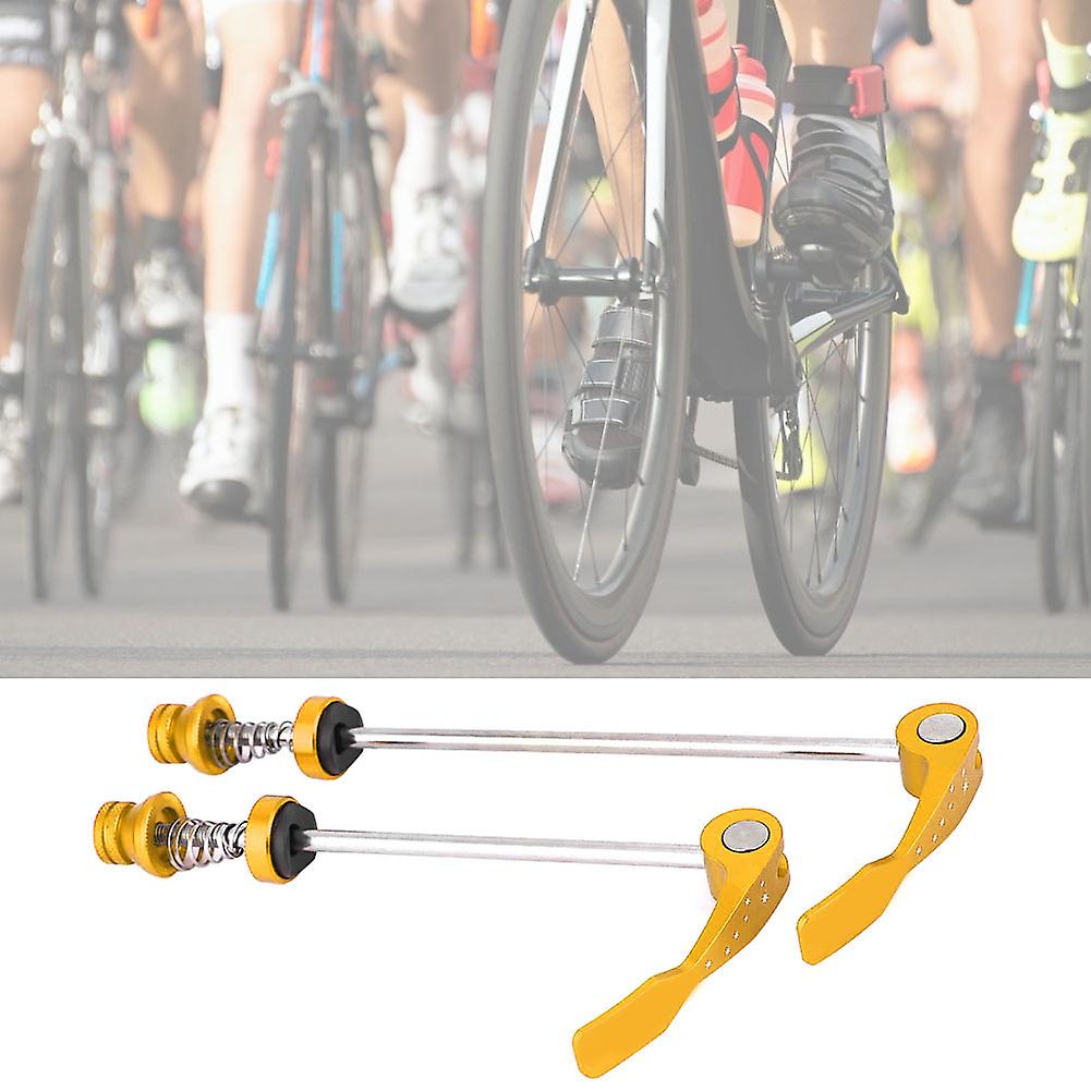 Ztto 1 Pair Mountain Bicycle Bike Drum Quick Release Lever Skewer Safety Locker (gold)