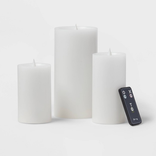 3pk Led Candles White