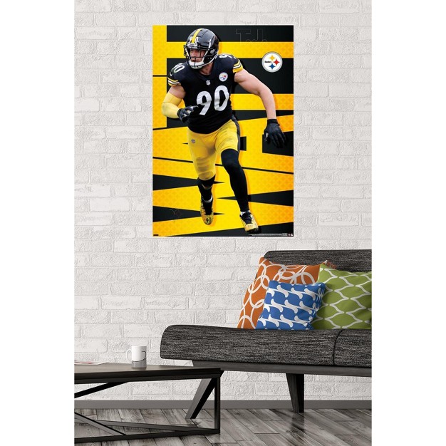 Trends International Nfl Pittsburgh Steelers T j Watt 21 Unframed Wall Poster Prints