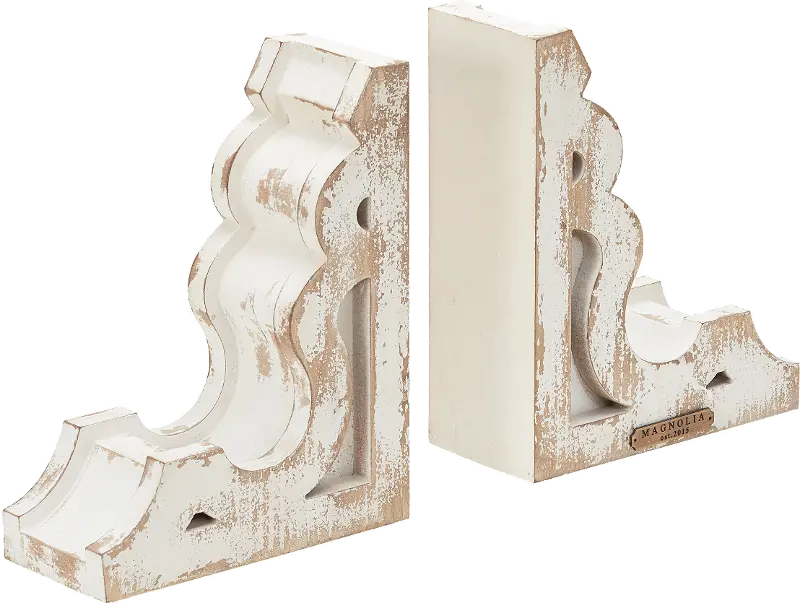 Magnolia Home Furniture Distressed White Bookend Pair