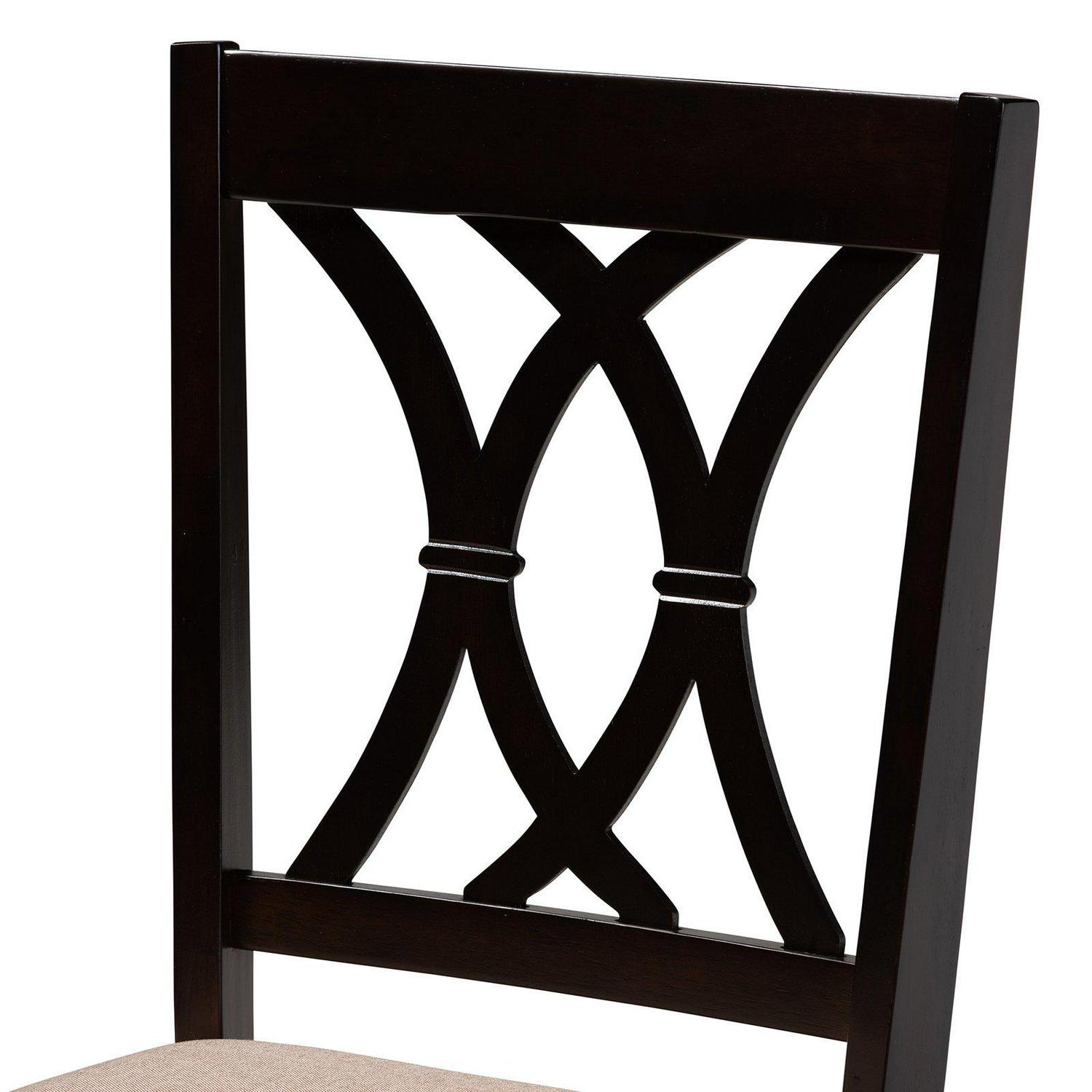 Baxton Studio Reneau Dining Chair， Set of 4， Espresso