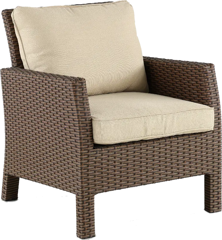 Arcadia Wicker Patio Chair with Linen Cushion