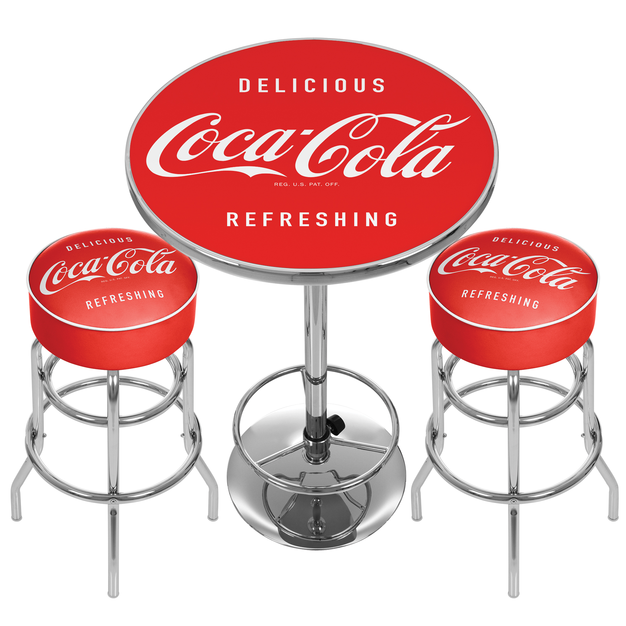 Ultimate Coca-Cola Gameroom Combo - 2 Bar Stools and Table