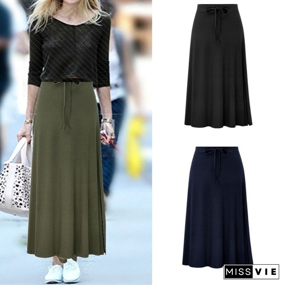 Spring Summer Women Fashion Casual Dress High Waist Loose Street Style Skirt Plus Size