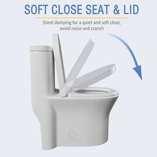 INSTER 1-piece 1.11.6 GPF Top Button Dual Flush Elongated Toilet in White Include Seat  Lid and Bidet Sprayer HDDZYNTL0001