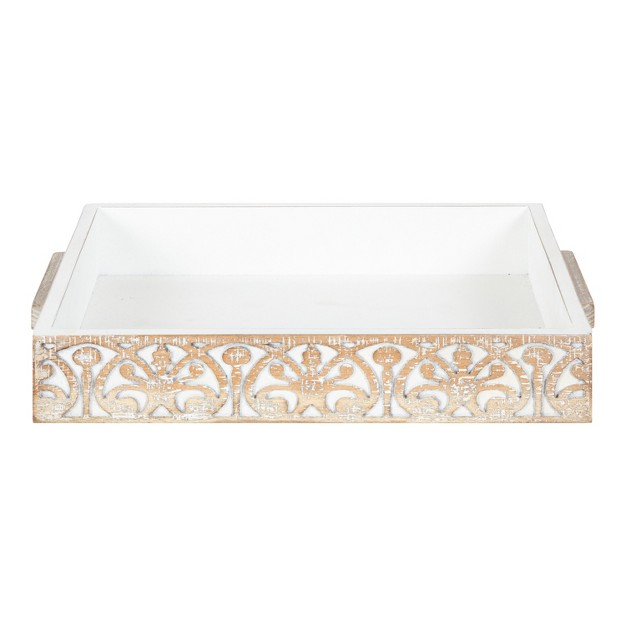 Kate And Laurel Engrahm Tray 17x13 White