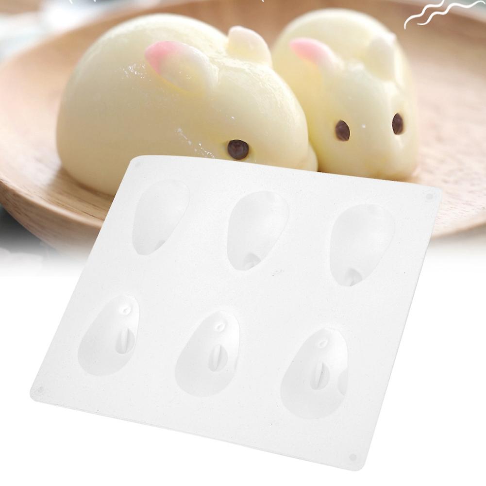 6 Grid DIY Fondant Rabbit-shape Molds Food Grade Silicone Cake Chocolake Maker Cake Decor