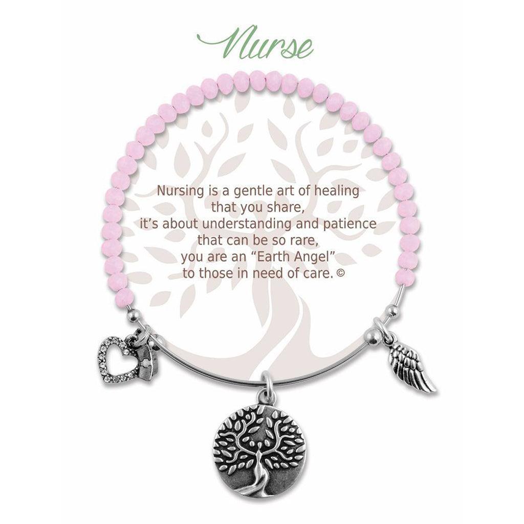 Earth Angel  Nurse Radiant Pink Stone Bracelet