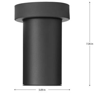 Progress Lighting 3 in. Black Surface Mount Outdoor Wall Mount Integrated LED Cylinder Sconce P550139-031-30