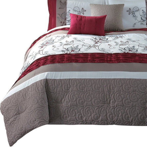 Benjara BM225147 8 Piece King Polyester Comforter ...