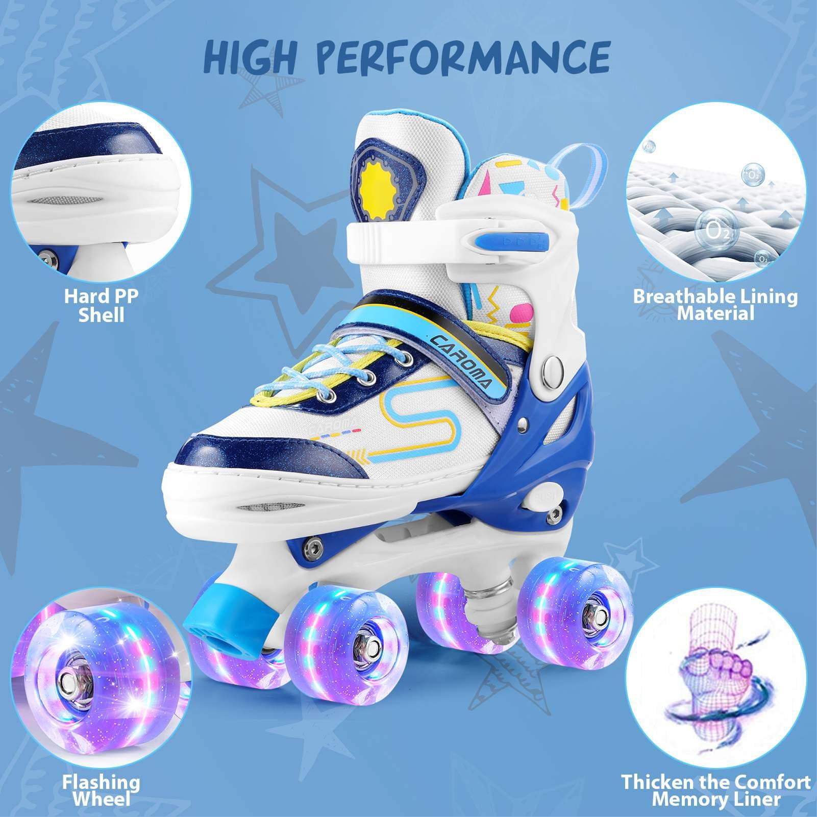 Girls Boys Inline Skates Adjustable Sizes Kids Girls Beginners Roller Skate with L ight Up Wheels LO2E