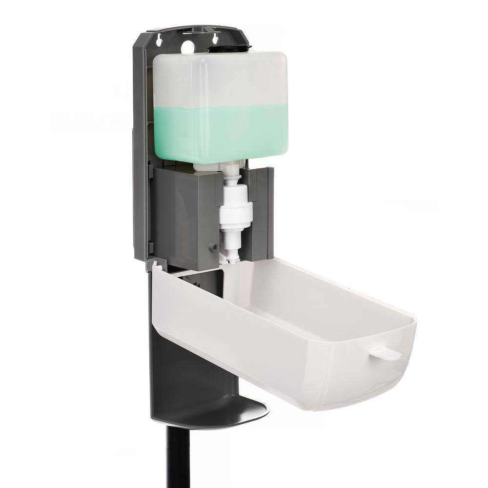 Alpine Industries 40 oz.. Automatic Soap and Gel Hand Sanitizer Dispenser in White with Floor Stand 430-L-S