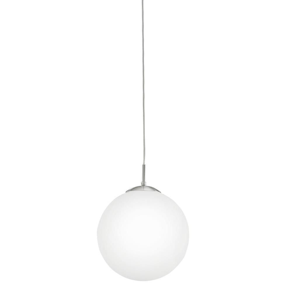 Eglo 85263 Rondo Modern Matt Nickel & Opal Glass 1 Lamp Pendant 300mm