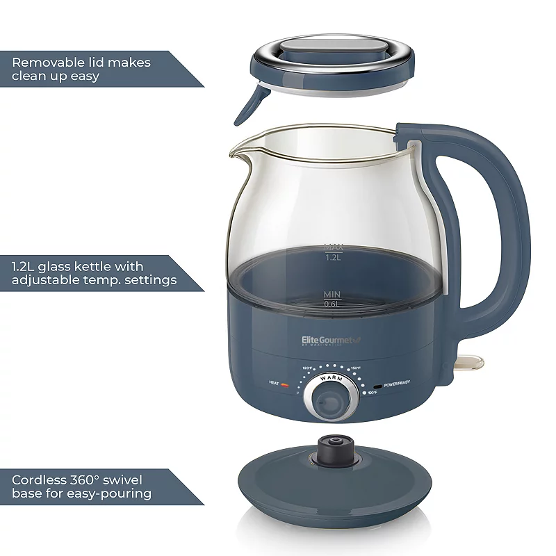 Elite 1.2-Liter Electric Glass Kettle