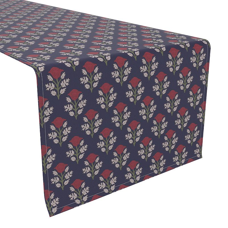 Table Runner， 100% Cotton， 16x108， Bouquet of Poppies