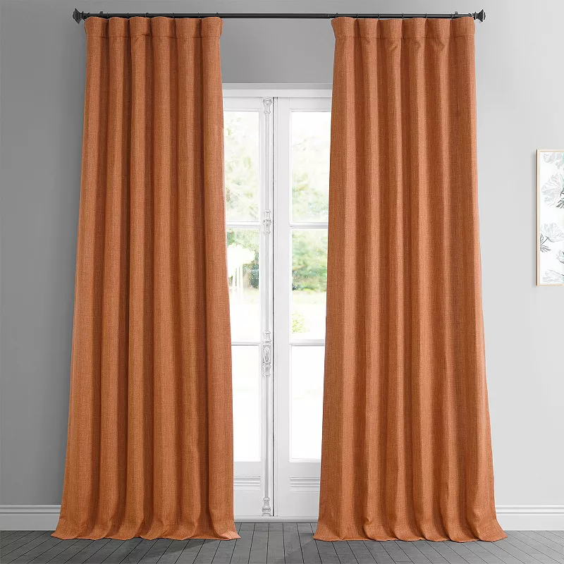 EFF Faux Linen Blackout Window Curtain