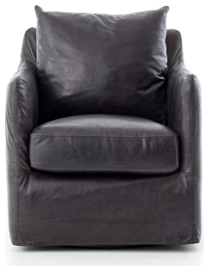 Charles Swivel Chair  Rider Black   Contemporary   Armchairs And Accent Chairs   by Virgil Stanis Design  Houzz