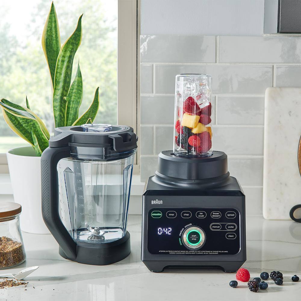 Braun TriForce 68 oz. 10 Speeds Plus Pulse Black Power Blender with Smoothie2Go JB9041BK