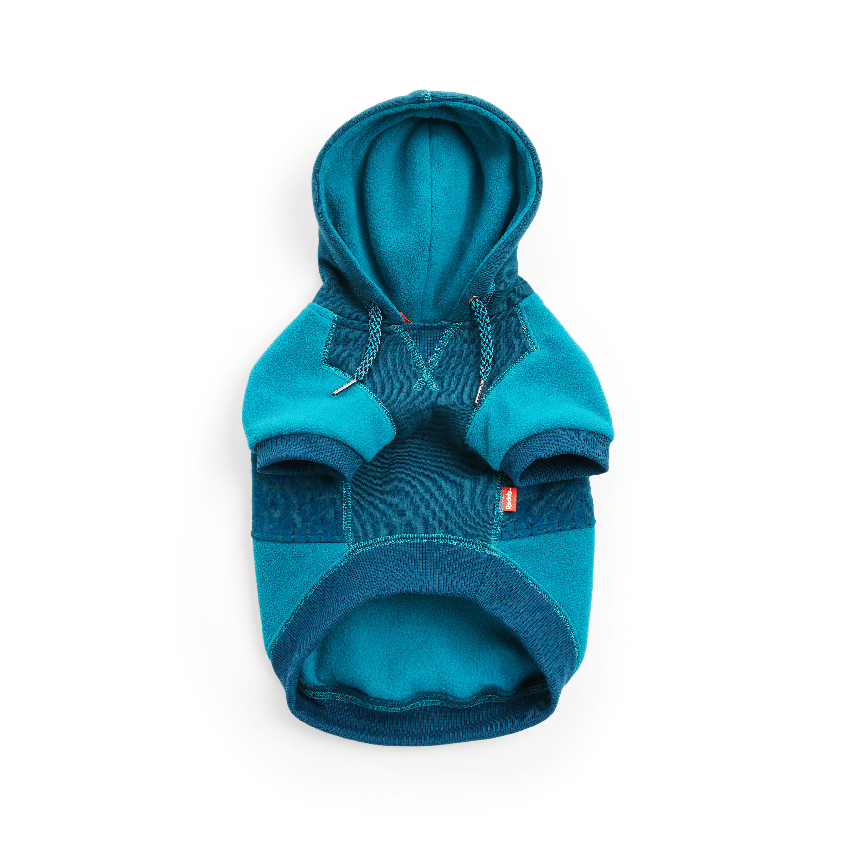 Reddy Teal Felt Print Dog Hoodie， X-Small