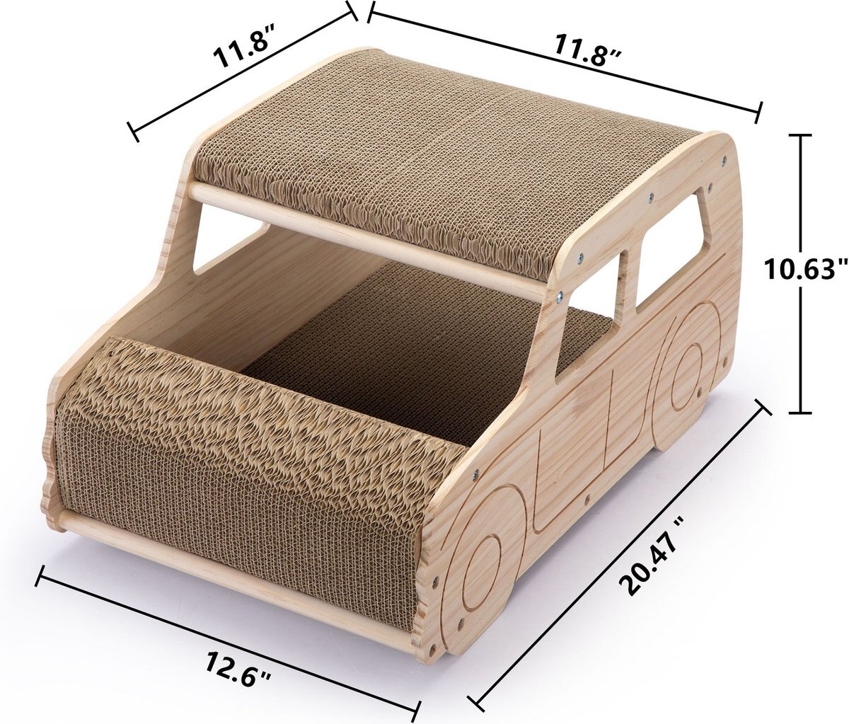 Coziwow Car-Shaped Cat Scratcher Board with Catnip