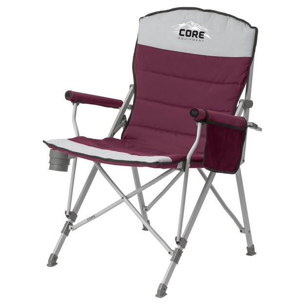 Core 300 Pound Capacity Polyester Padded Arm Chair With Carry Bag Gray 2 Pack