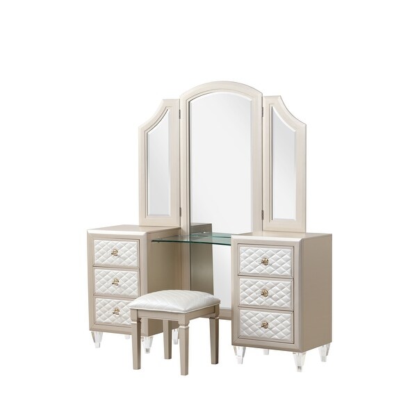  King 4 PC Vanity Bedroom Set - - 37983950