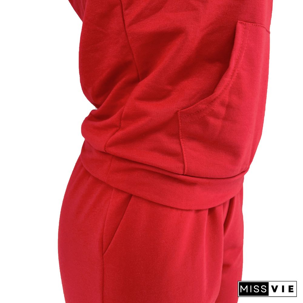 Full Sleeve Hooded Sweatshirts Long Pants Set