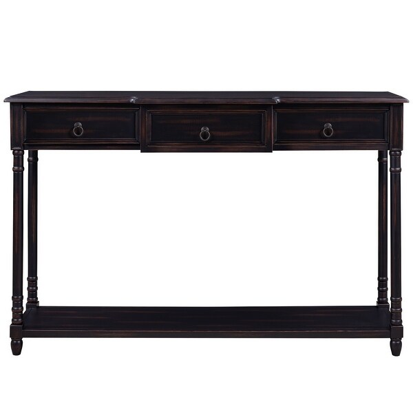 Merax Console Table Sofa Table with Projecting Drawers and Shelf for Entryway