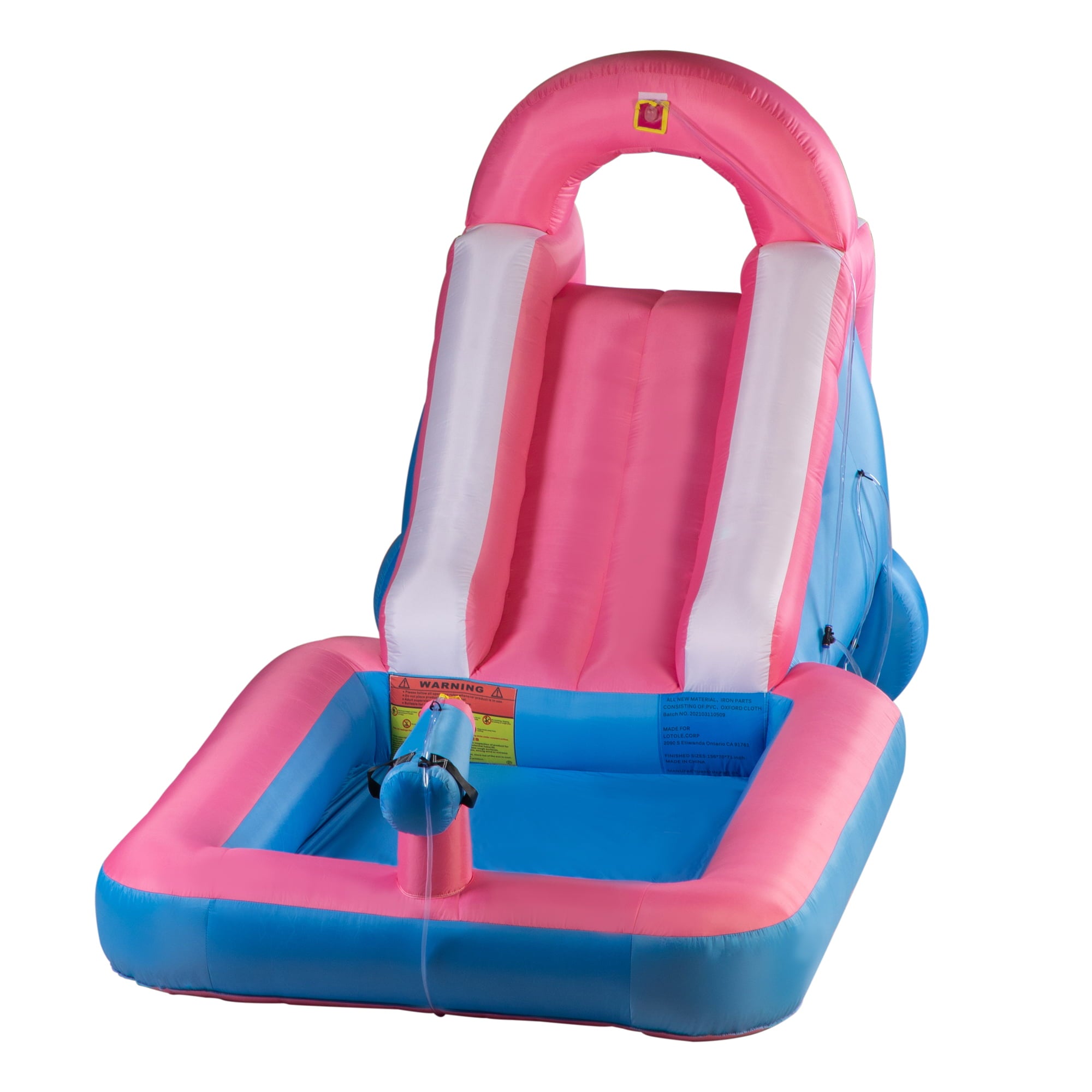 Track 7 Inflatable Water Slide Park,Kids Play Center with Slides,Splash Pool,Water Cannon