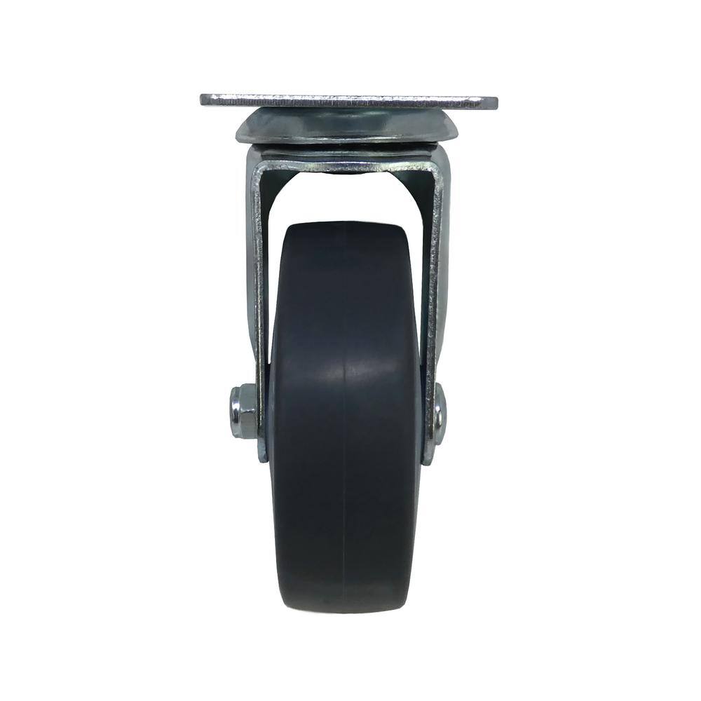 Everbilt 4 in. Gray Rubber Like TPR and Steel Swivel Plate Caster with 250 lb. Load Rating 4033445EB