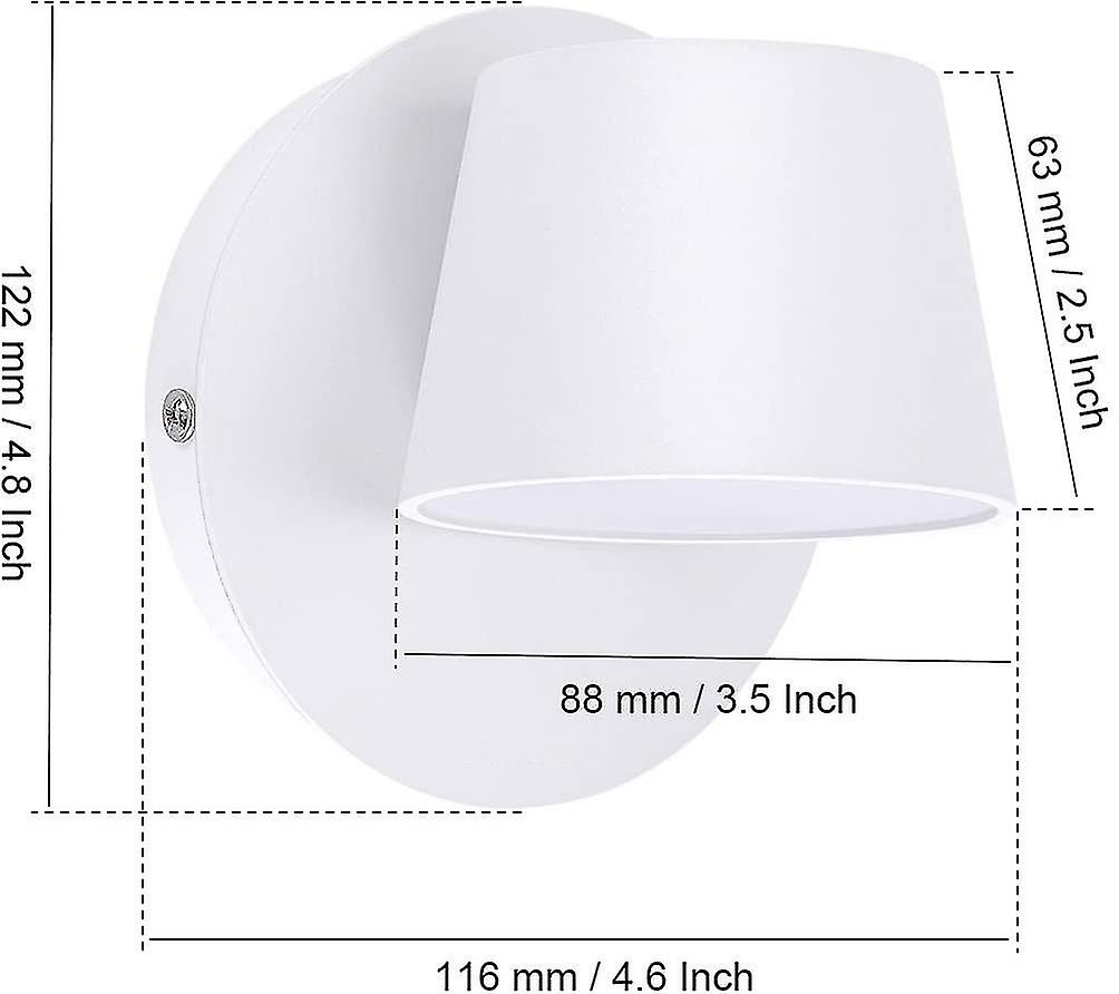 Modern Led Wall Light Reading Wall Light 350 Swivel Nordic Style Led Wall Spot Light Indoor Wall Lamp For Bedroom Living Room Staircase Hallway， Whit