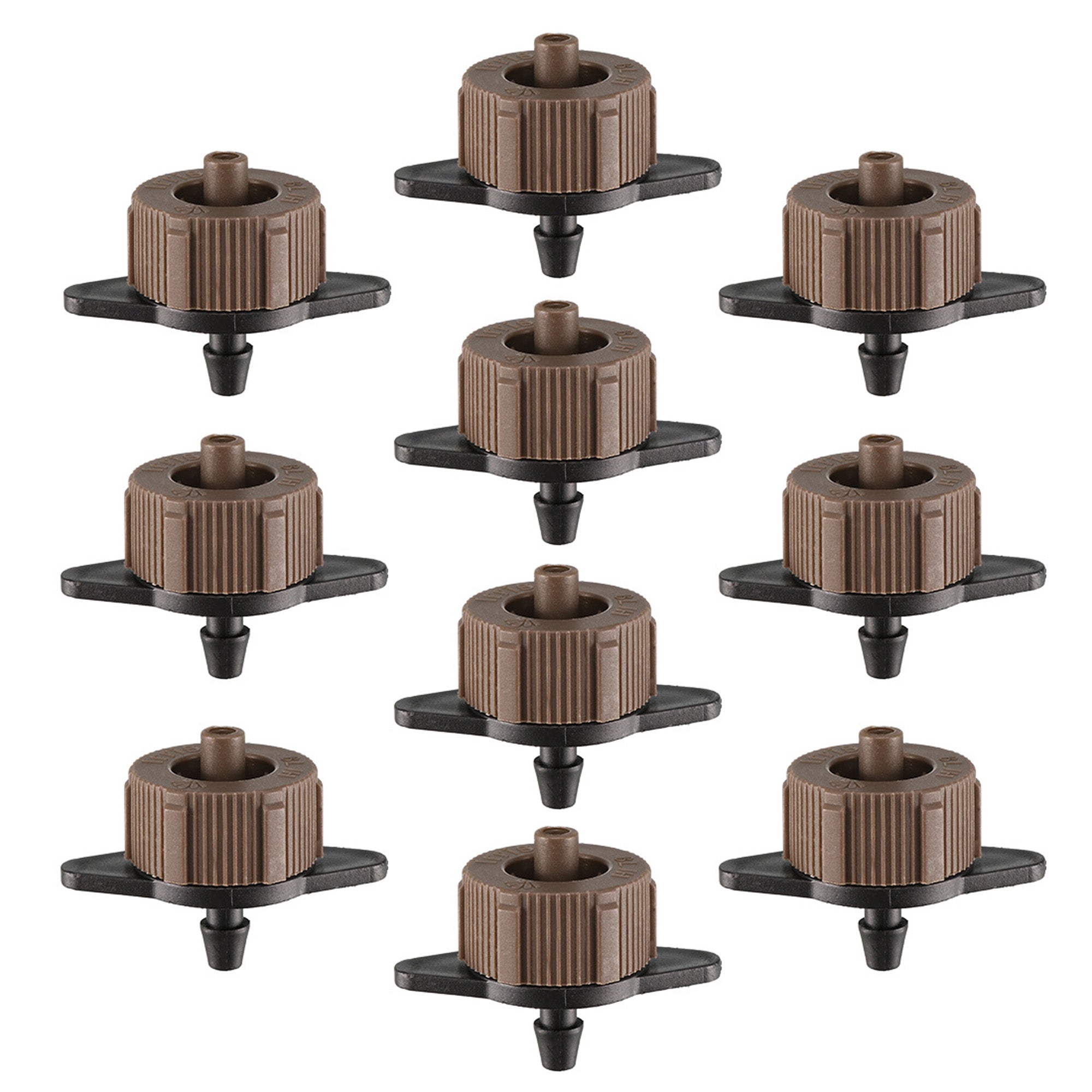 Pressure Compensating Dripper 2 GPH 8L/H Emitter for Garden Lawn Drip Irrigation Barbed Hose Connector Black Brown 15pcs