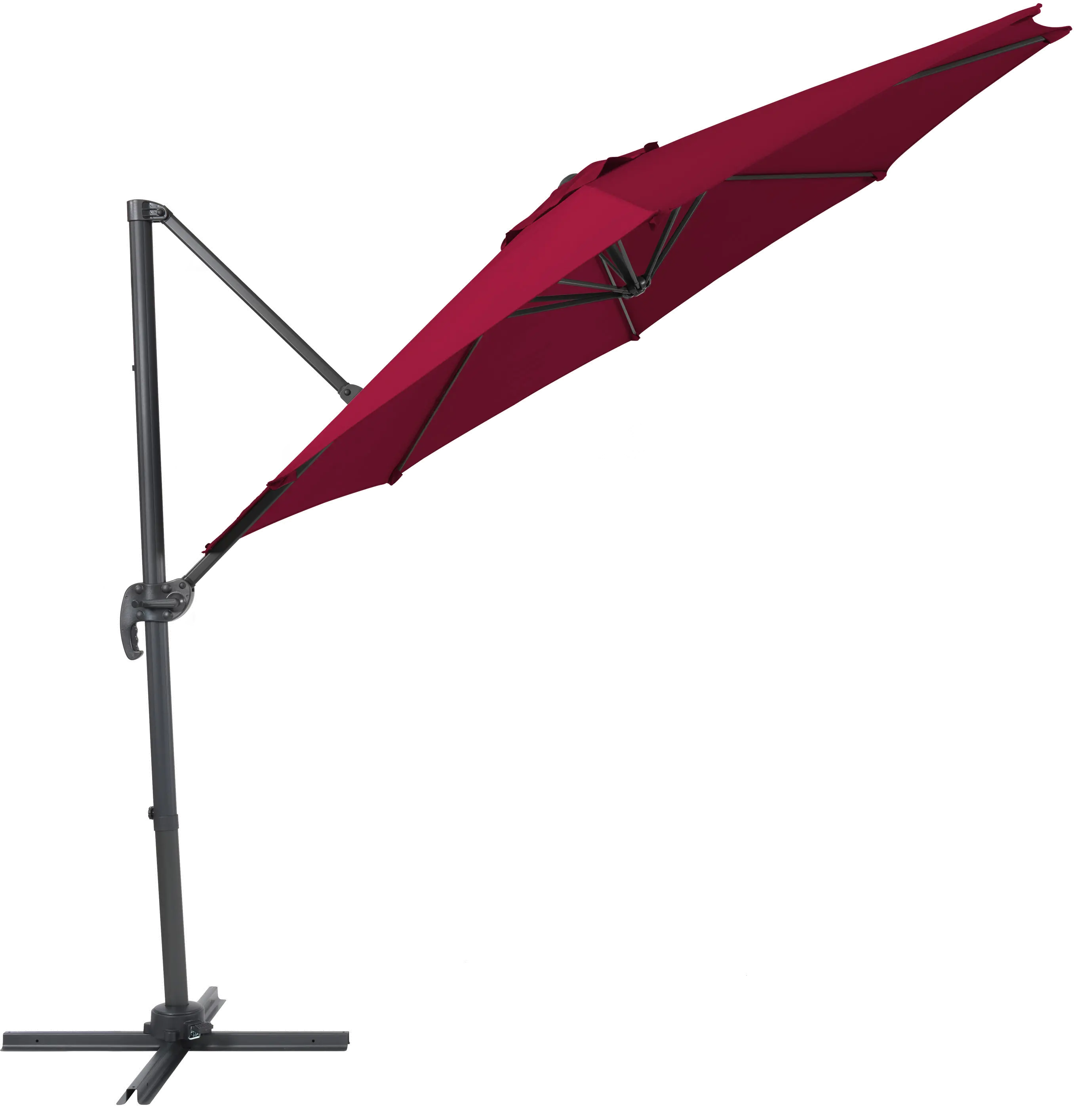 Wine Red Offset Tilting Patio Umbrella