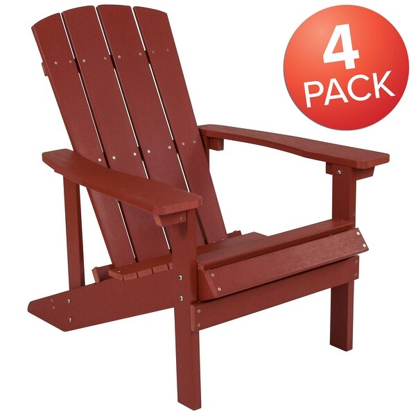 Allweather Poly Resin Wood Outdoor Adirondack Chair (Set of 4)